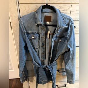 Maurices Light Blue Denim Jacket with belt